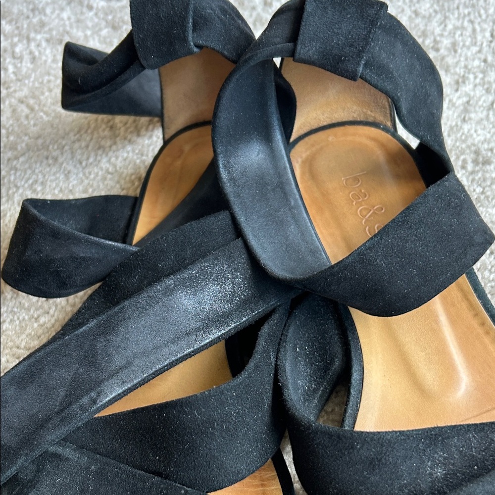 ba&sh Black Suede Ankle-Wrap Sandals EU 39 - Picture 6 of 7